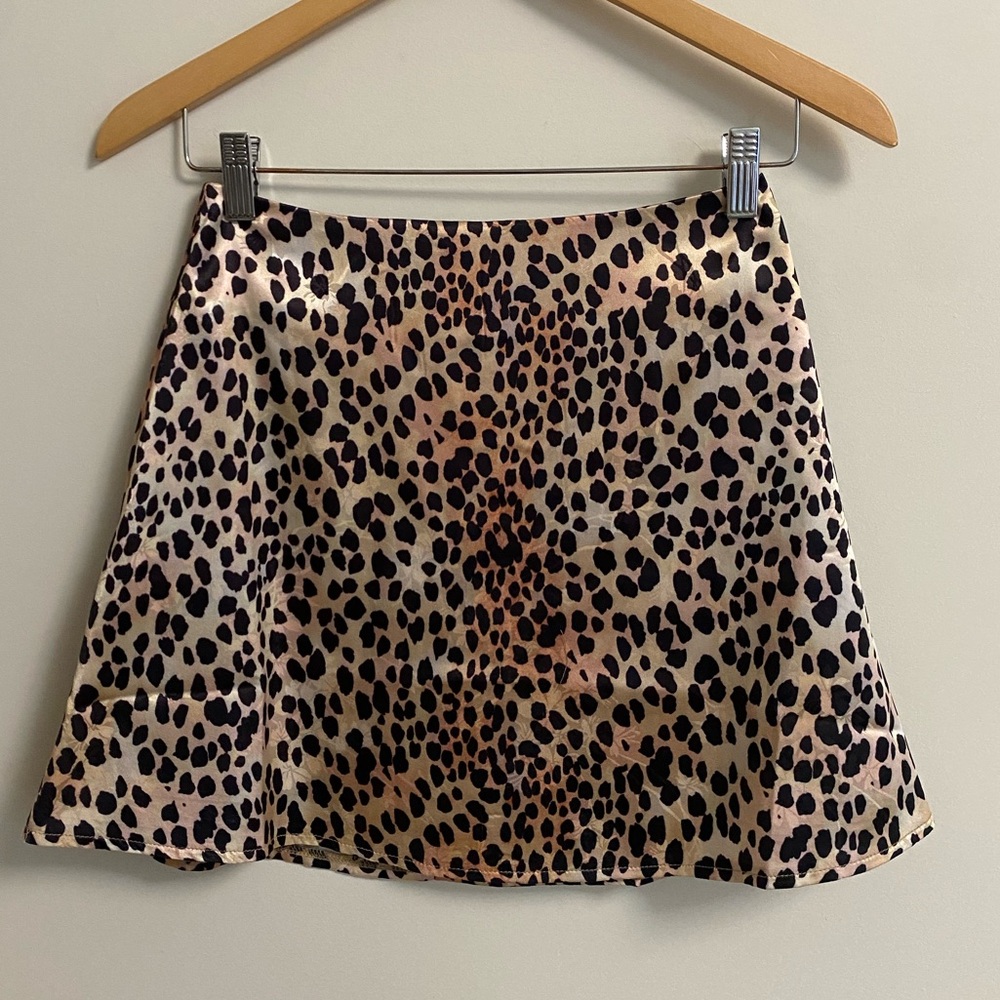 Princess Polly Leopard Print Circle Skirt - Black & Tan